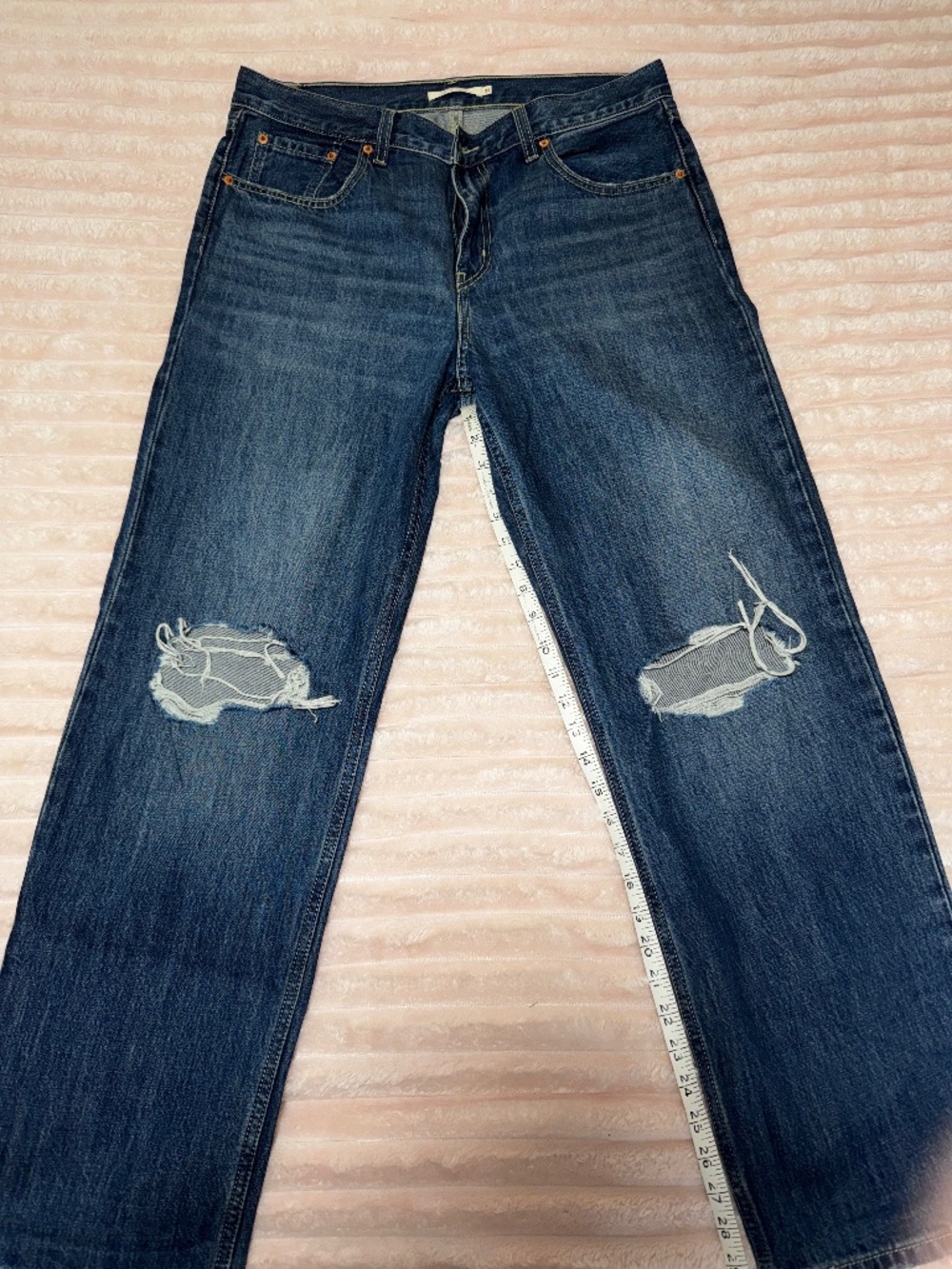 Levi's distressed knees boyfriend jeans